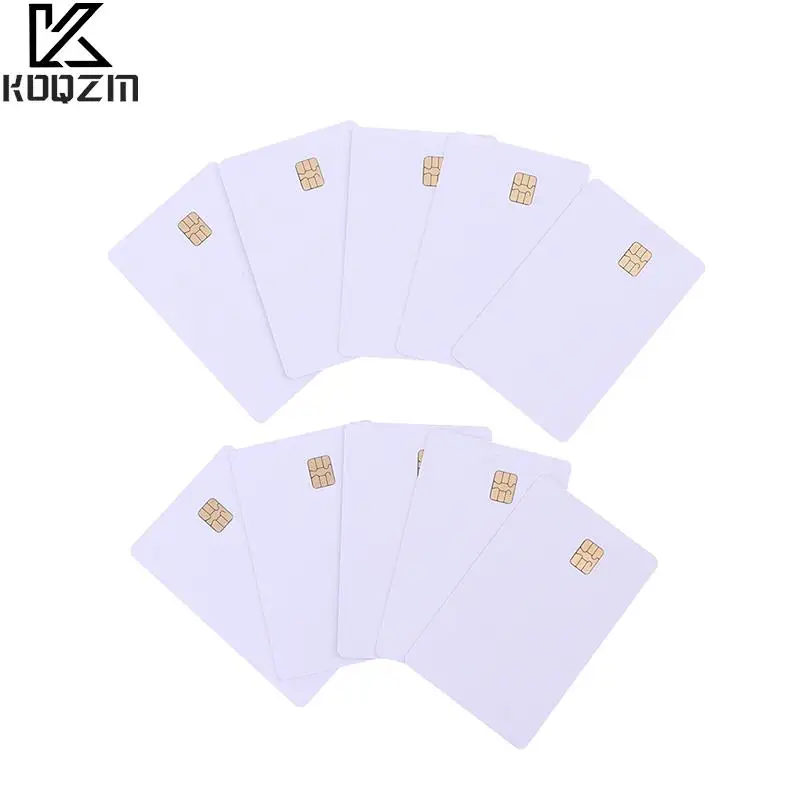 Hot! 10PCS SLE 4442 Chip With Hico Magnetic Stripe Contact IC Card 2 In 1 Blank PVC IC Cards