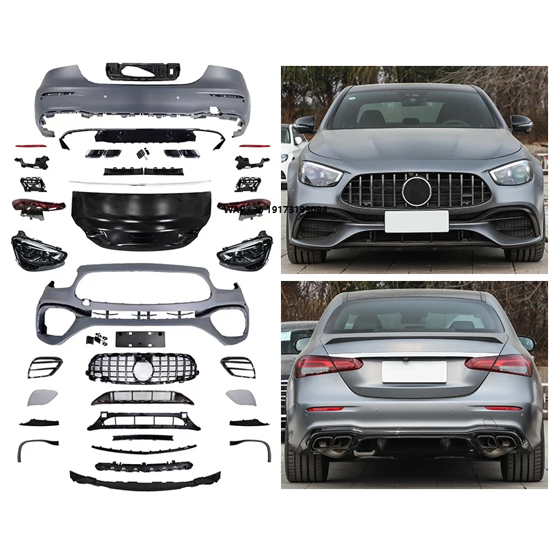 

Комплект для модификации автомобиля W213 2016-2020: обновление кузова 2023 года, передний и задний бамперы, накладки, задняя дверь, фары, решетка радиатора для Mercedes-Benz E-Class