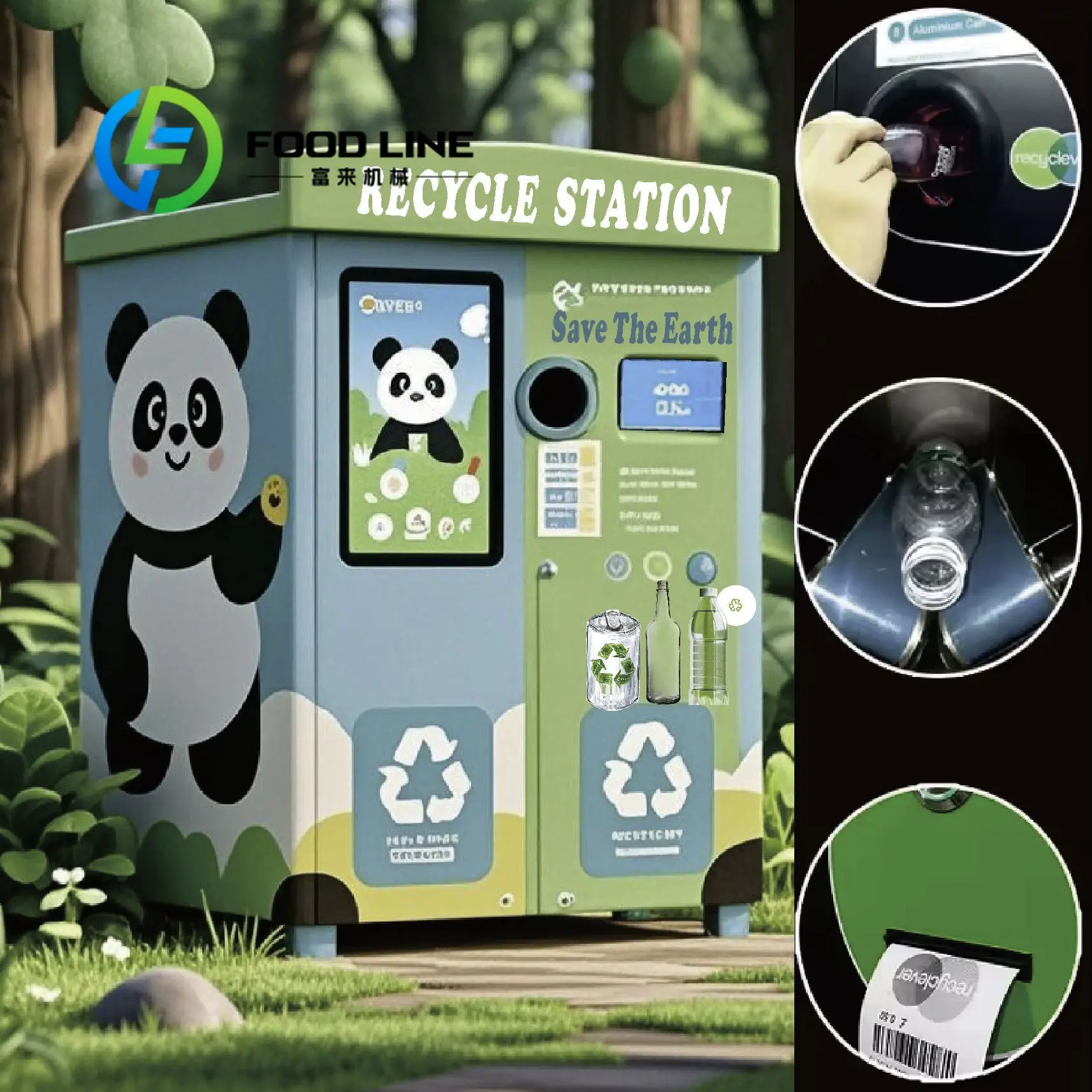 Customize 2025 PET Bottle Recycling Machine With AI Sorting & Auto-Baling For Supermarkets/Communities - Energy Saving 40%