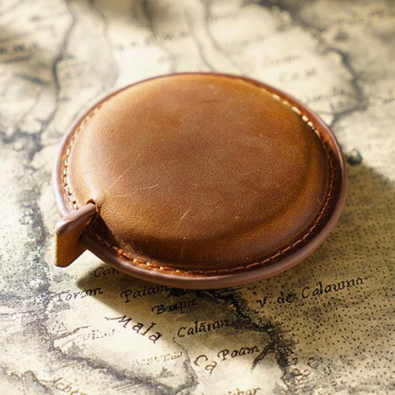 Leather Tape Measure for Tailoring Professionals Mini Retractable Measuring Tool Vintage Cowhide Keyring Accessory
