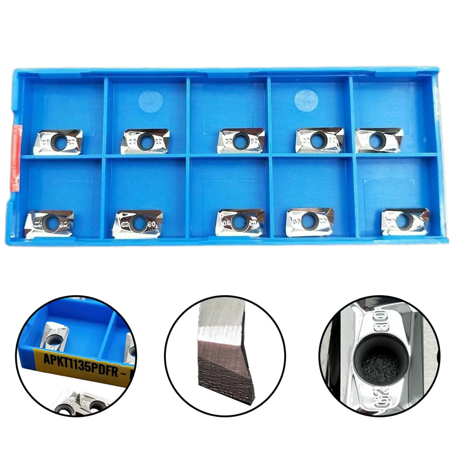 Tool Cutter Blade Metalworking 10 * 10 PCS APGT1135PDFR - G2 Carbide H01 High Grip Strength Milling Insert Silver