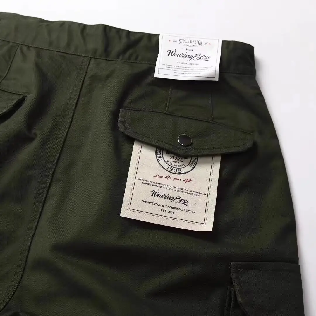 26SS Japanese Streetwear Vintage Classic Loose Fit Purple Label Cargo Pants Multi-Pocket Chino Shorts Summer Casual Workwear