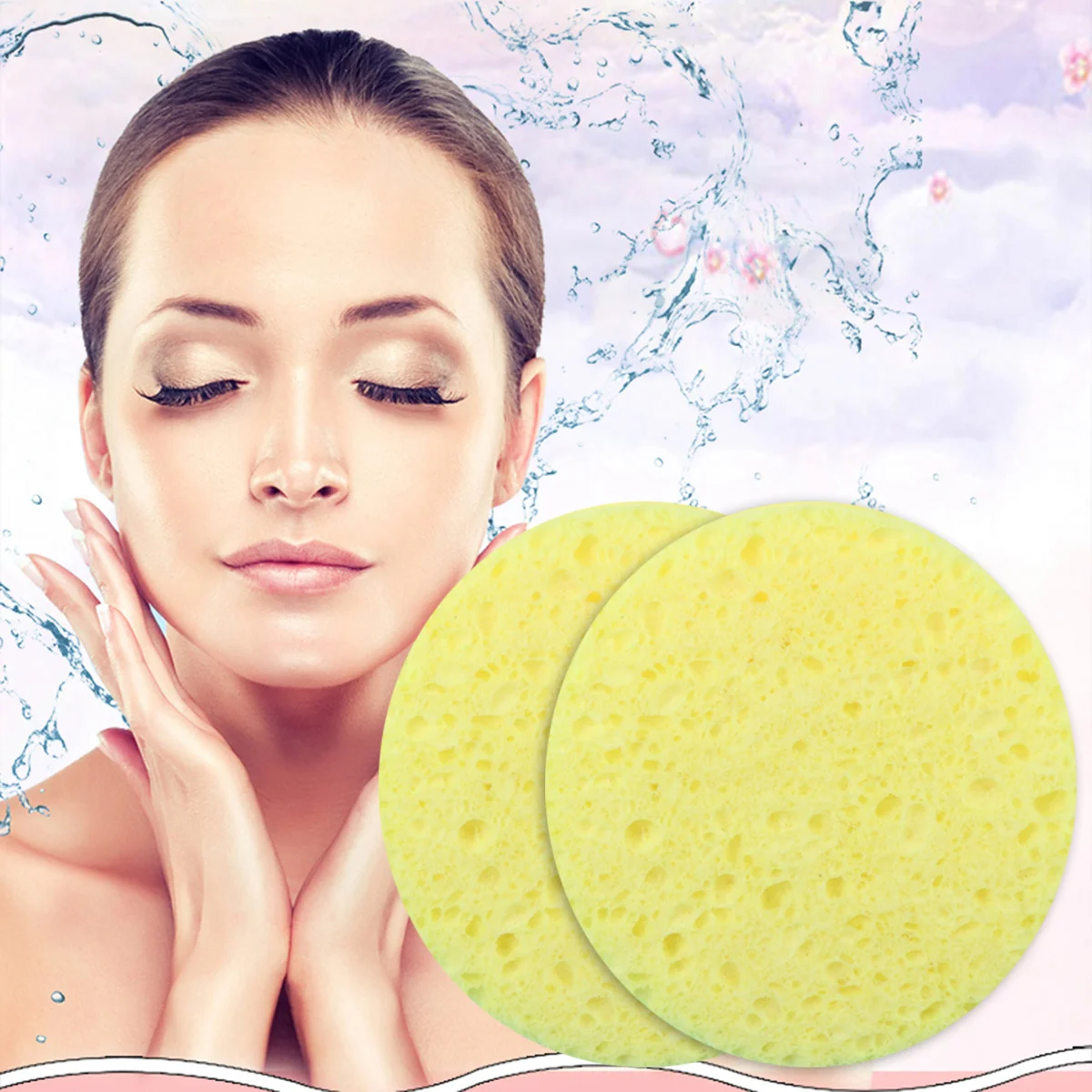 12Pcs Weiche Gesichts Schwamm Natürliche Verdickte Komprimierte Zellulose Gesicht Reinigung Hautpflege Make-Up Entferner Puff Werkzeug