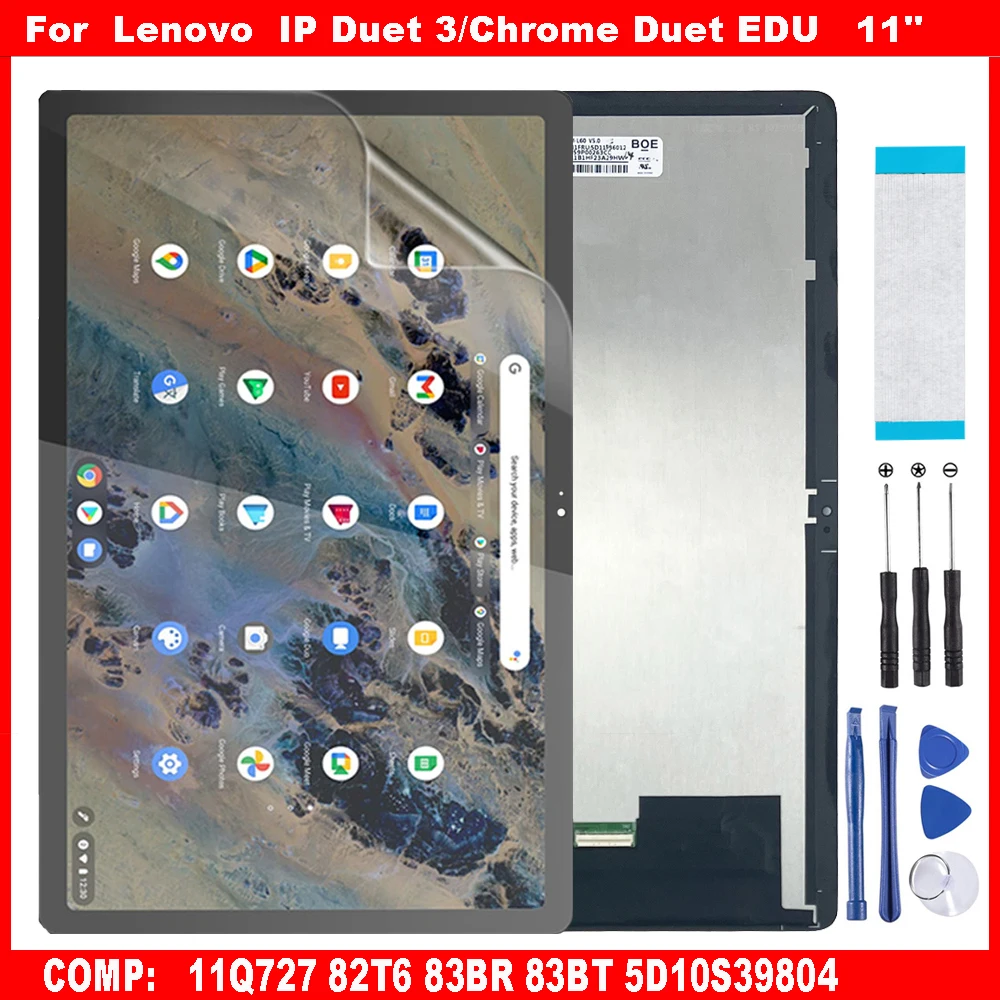 

Новый для Lenovo IP Duet 3 Duet3 11Q727 82T6 Chrome Duet EDU 83BR 83BT 5D10S39804 ЖК-дисплей с цифровым преобразователем сенсорного экрана в сборе