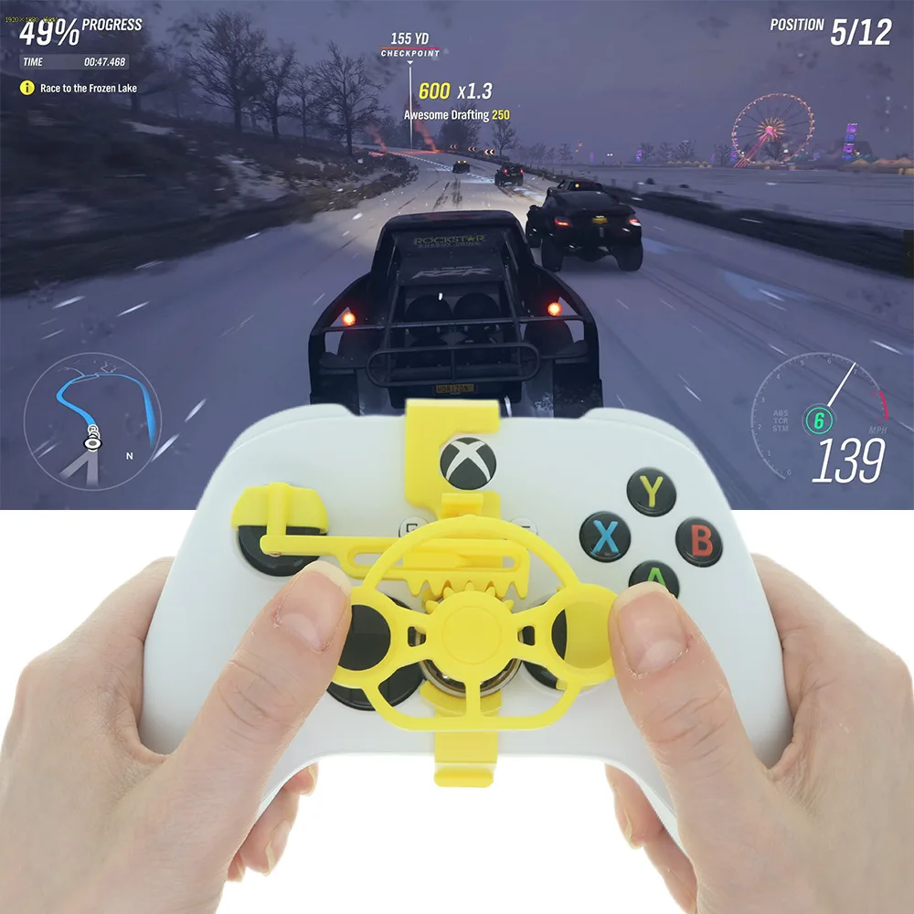 Enhanced Gaming Racing Wheel Attachment 3D Printed Mini Steering Wheel add on For Xbox Series X Series S Controller Gaming