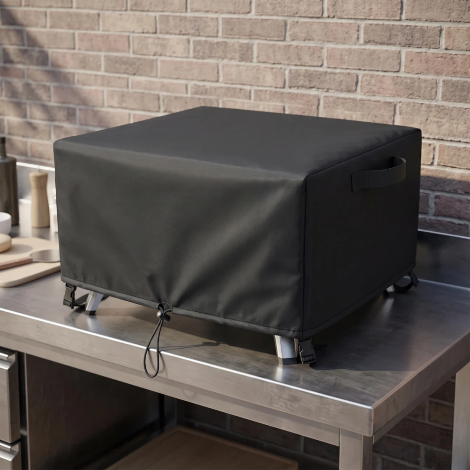 Pizza Oven Cover with Straps Fitted Pizza Oven Cover with Drawstrings Shielding Easy to Clean for Backyard, Patio view 3
