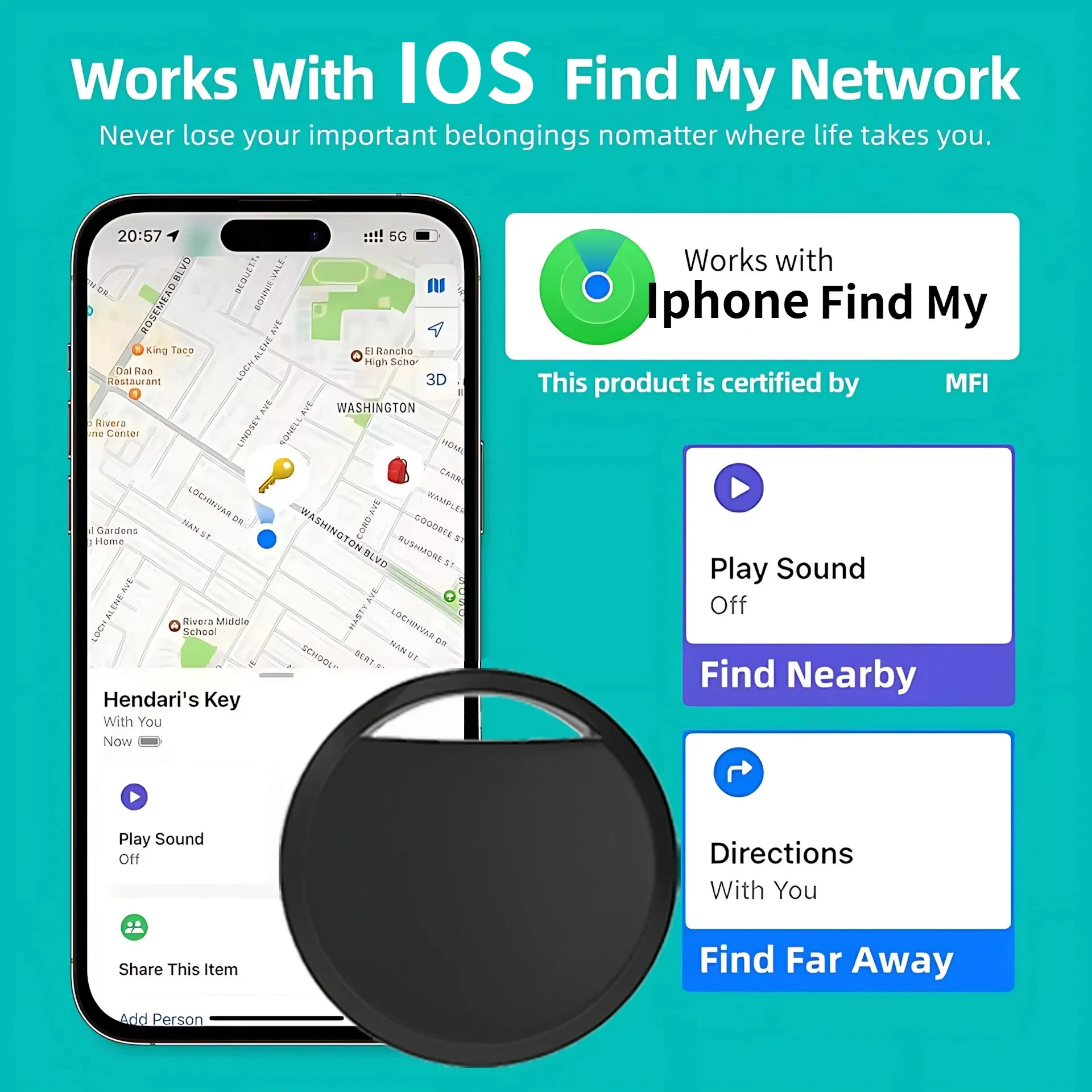 

CD Mini Smart Tag Tracker GPS ITag For IOS iPhone Find My APP Anti Lost Reminder Device Locator Car Key Pet Kids Finder