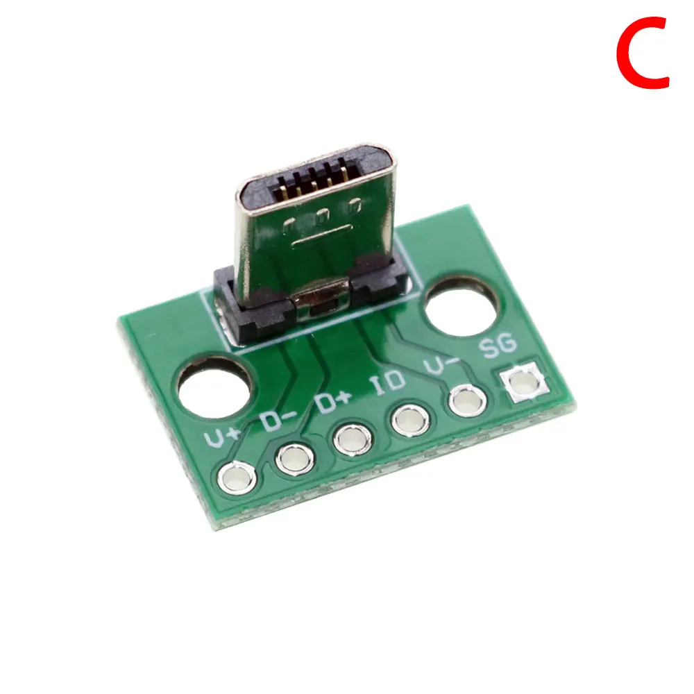 YUXI 1PCS Vertical Horizontal Micro Female Socket PCB Board USB Welding Board Android MICRO Male Socket Charging Phone Plug