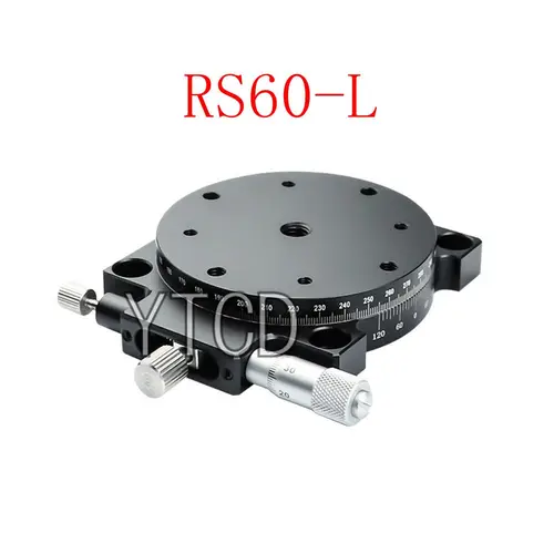Imagen 2 del producto Eje R 60mm RSP60-L RS60-L Manual plataforma de ajuste de ángulo de alta precisión de 360 grados micrómetro deslizante giratorio óptico de alta resistencia
