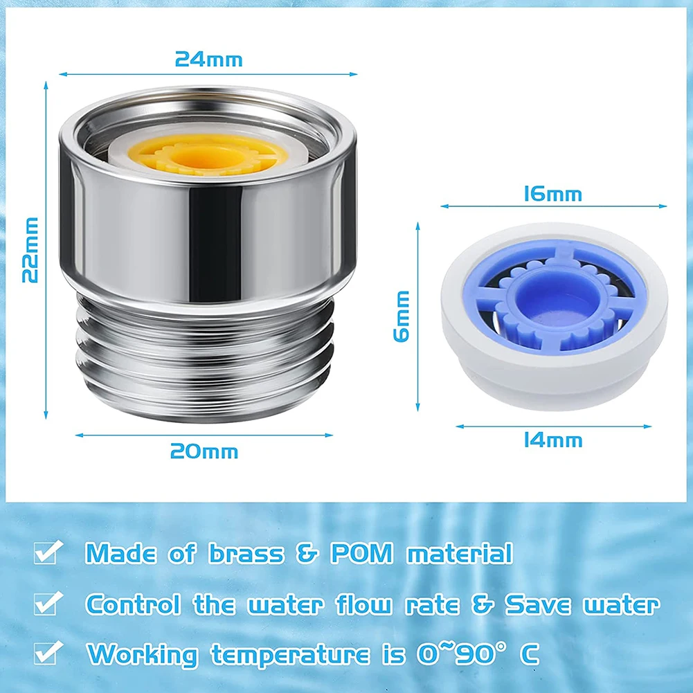 Shower Flow Reducer Limiter Set Water Saving 6 Different Flows Hose Restrictor Bathroom Water Controller  Accessories