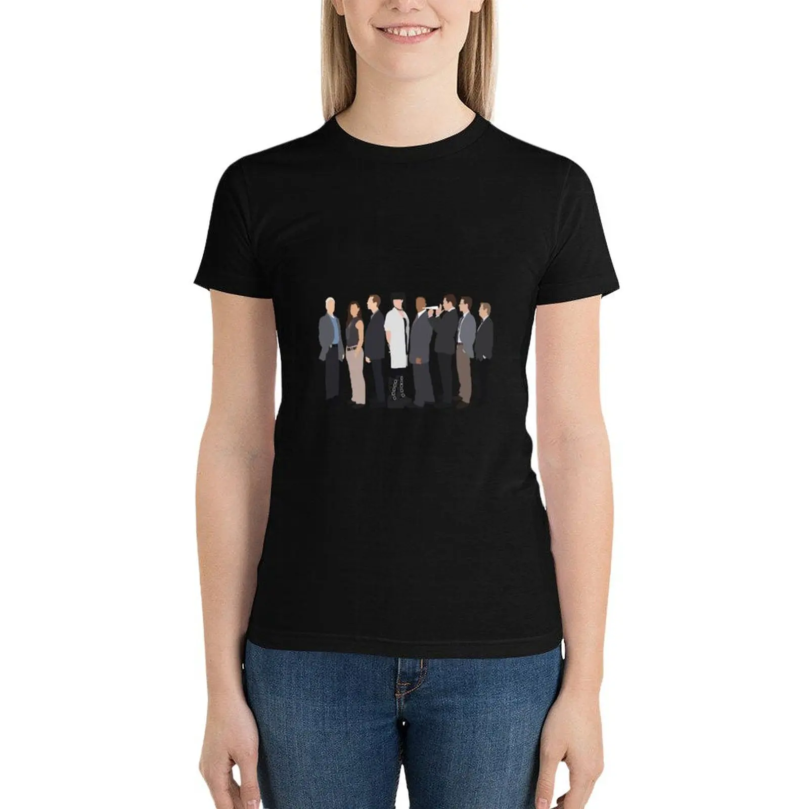 

NCIS Cast Drawing T-Shirt animal print shirt for girls summer tops t-shirts for Women cotton