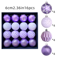 16pcs 6cm Colorful Christmas Balls Xmas Tree Ornaments For Holiday Seasonal Decorations Home Party Supplies