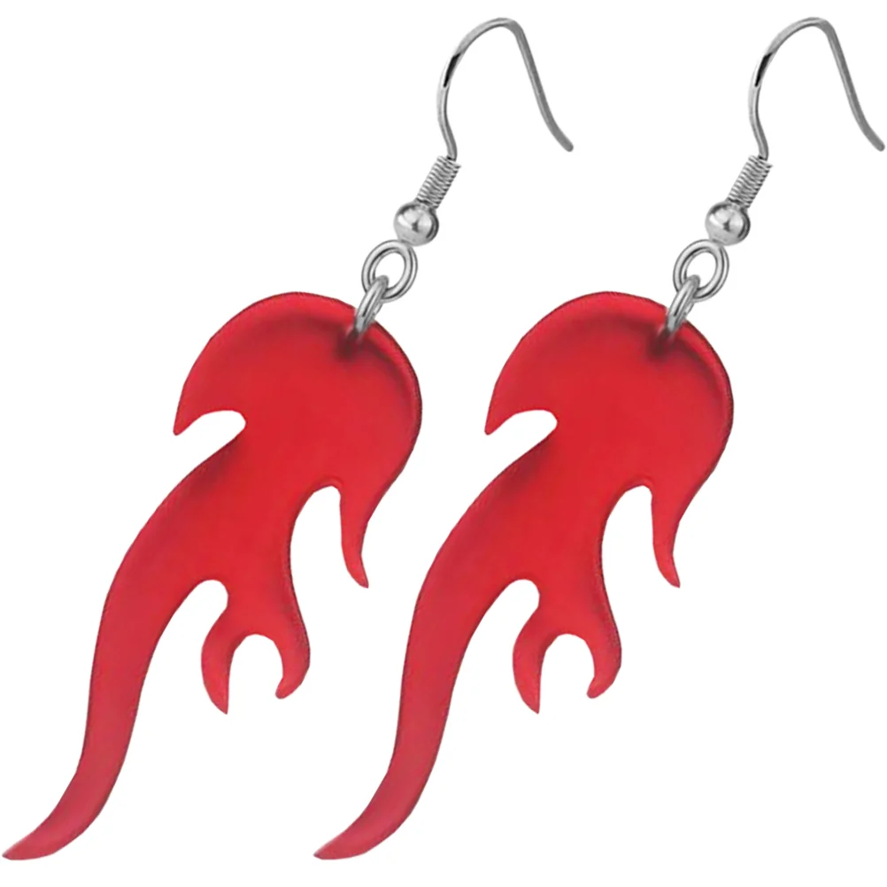 1 Pair Flame Earrings Funny Creative Gothic Earrings for Halloween Birthday Christmas women earring dangle flame earrings