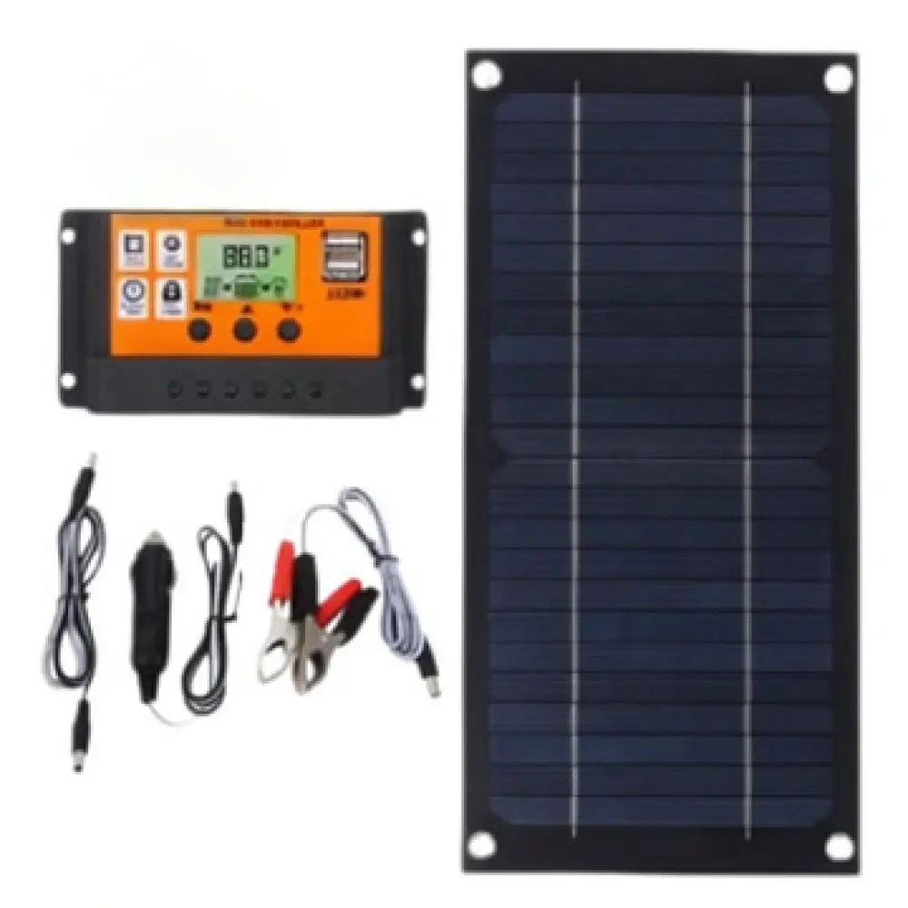 Portable Monocrystalline Solar Battery Charger Kit Compact Outdoor Power Source For Camper Trailer Caravan Energy