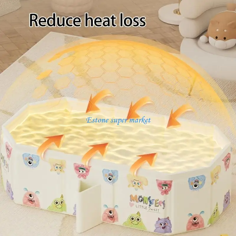 

090B Foldable Baby Bath Tub Folding Shower Basin for Infants Safe Pearls Cotton and PVC for Healthy Bath Experience