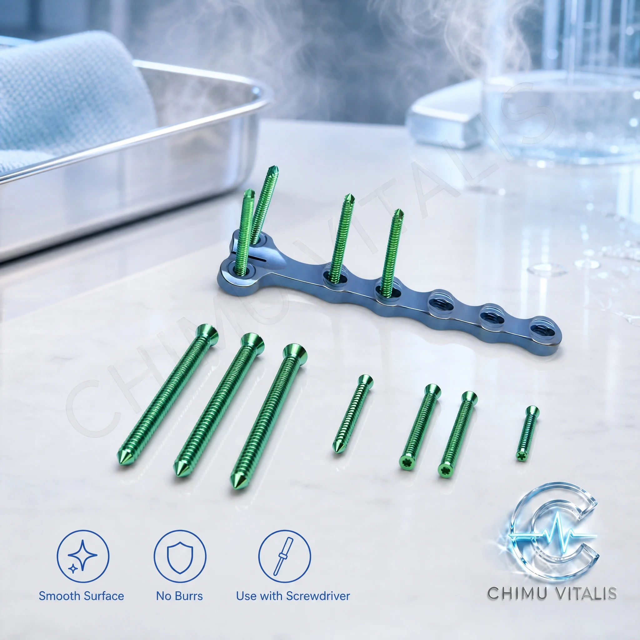 【CHIMU VITALIS】93 Titanium Locking Screws, 5-Piece Precision Technical Set