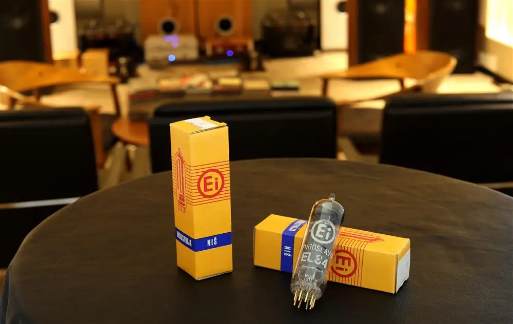 

EI EL84 Gold Foot NOS New Early Pink Character Yugoslavia Production Unique European Cross Top