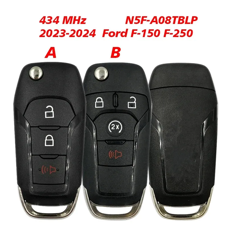 KEYECU Replacement Flip Remote Transmitter Key fob 3/4 Buttons 433MHZ ID49 for Ford F250 F350 F450 F550 2023 FCCID: N5F-A08TBLP