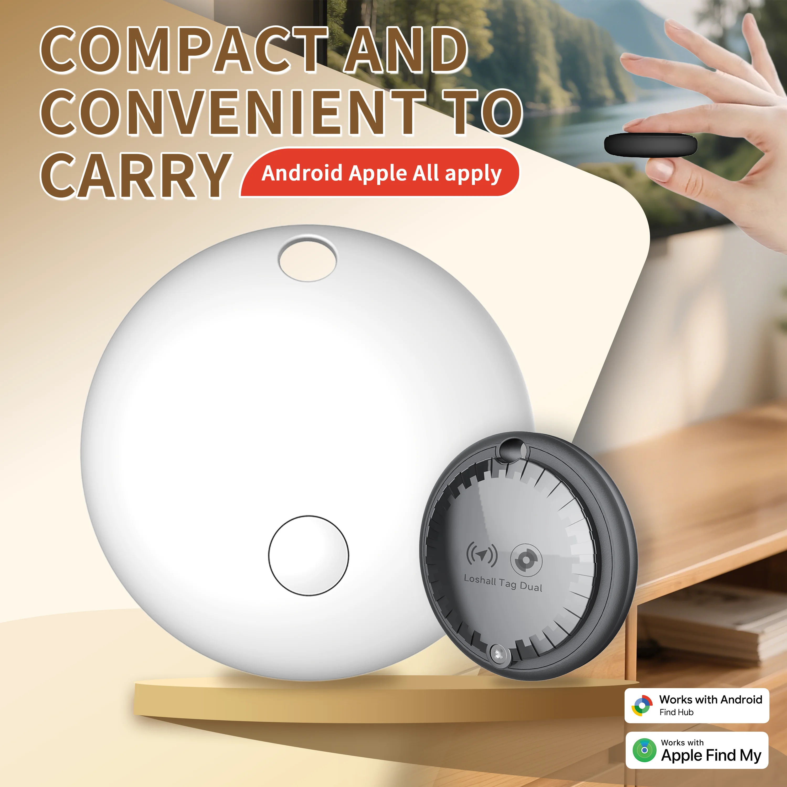 Mini-GPS-Dual-System-Tracker für Apple Find My/Android Google Find Hub App Item Finder Bag/Key Locator Smart Bluetooth Tracker