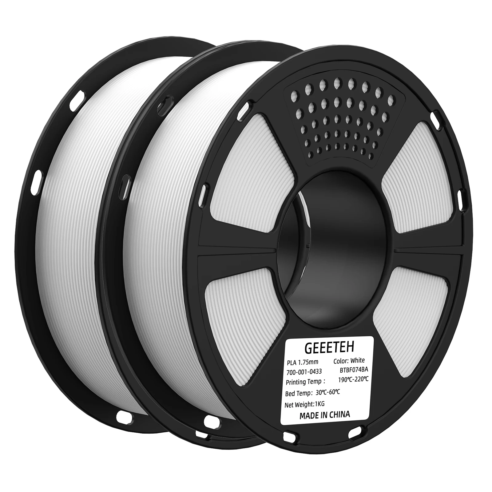 Geeetech 2Kg standaard PLA-filament 1,75 mm 3D-printer kunststofmateriaal, nauwkeurigheid 0,03 mm, geschikt voor de meeste FDM-printers