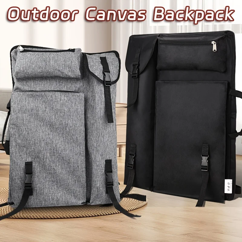 1 قطعة حقيبة رسم فنية أسود/رمادي ، متعددة الوظائف محمولة مقاومة للماء ، للخارجية ، حقيبة لوحة الرسم ، امتحان فني ، فن السفر f