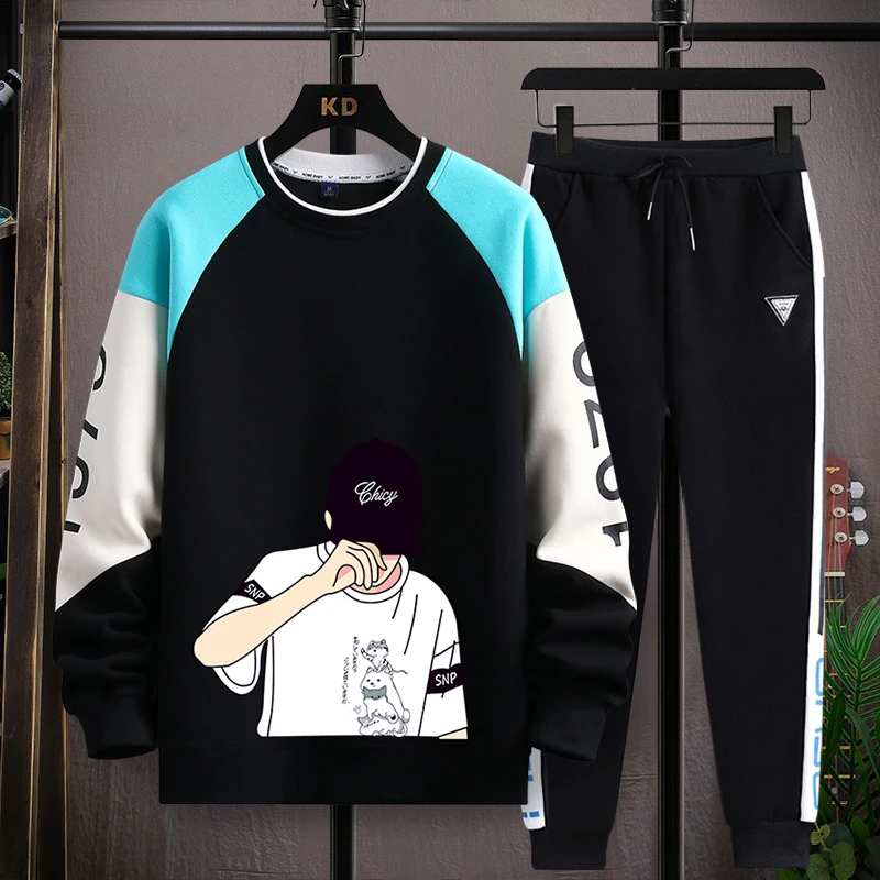 

Men's Casual 2-Piece Sportswear Set Streetwear Fashion Tracksuit Hoodies and Pants Beachwear Summer Sweatshirt Hoodies Sets New