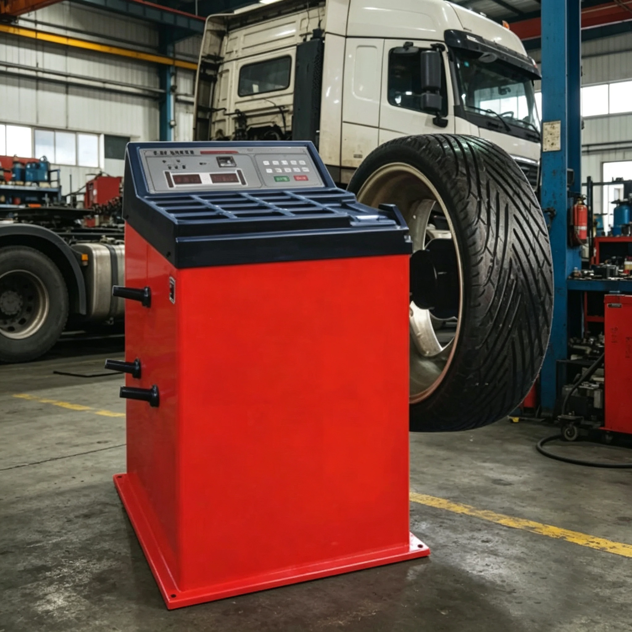 New Energy Vehicle Semi-Automatic Wheel Balancer 380V Dedicated Matching EV Hub Maintenance Equipment TIANHONG Brand