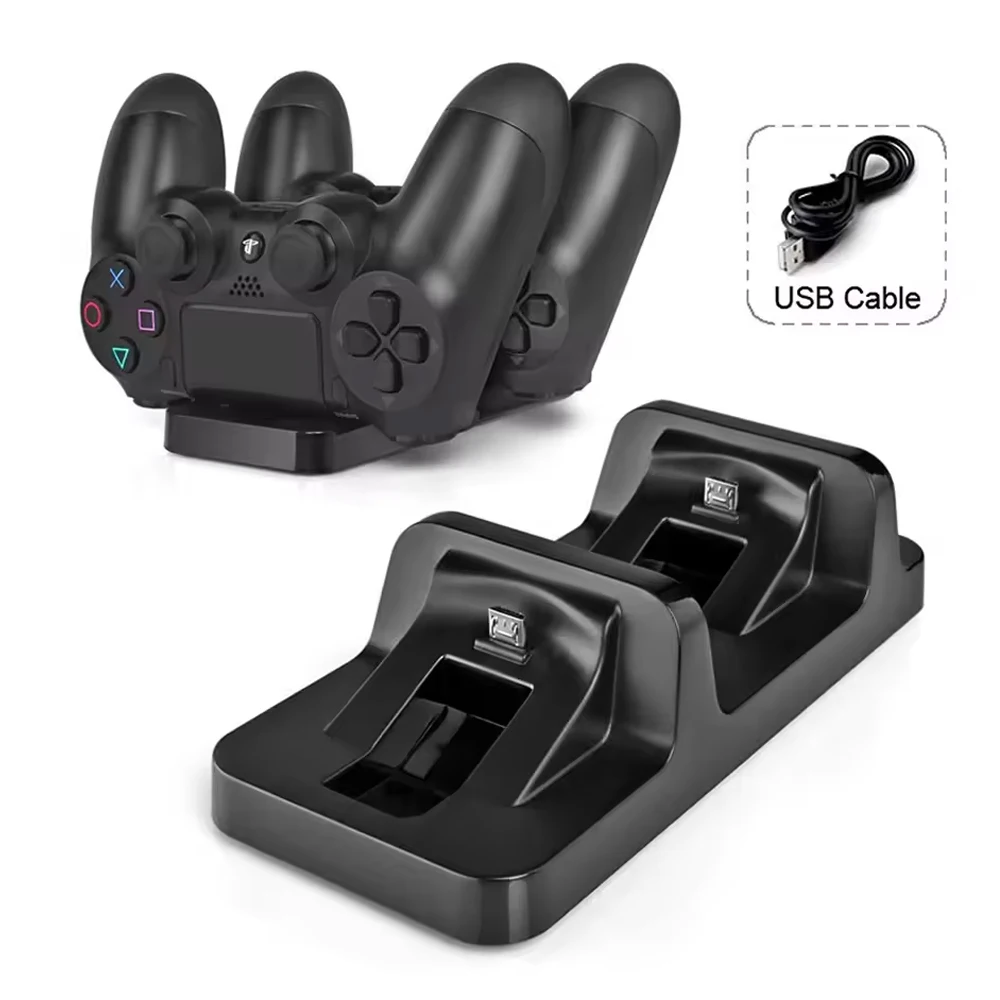 Двойная зарядная док-станция для контроллера PS4, подставка для зарядки, держатель для Sony PlayStation 4, беспроводной геймпад, контрасольная база зарядного устройства