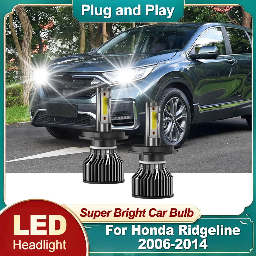 

2PCS Car LED Headlight 6000K White H4 High Low Beam Headlamp 30000LM 300W For Honda Ridgeline 2006-2014 Plug and Play Car Light