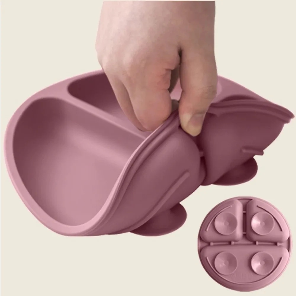 Silicone Material Sucker Plate BPA Free Suction Design Silicone Dining Plate Feeding Bowls Training Tableware Feeding Bowls