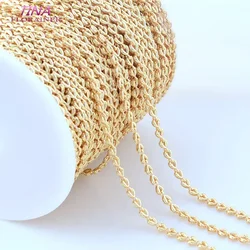 4*6MM 14K Gold Color Plated Brass Heart Chain For Jewelry Making DIY Necklace Bracelets Chain Jewelry Making Supplies