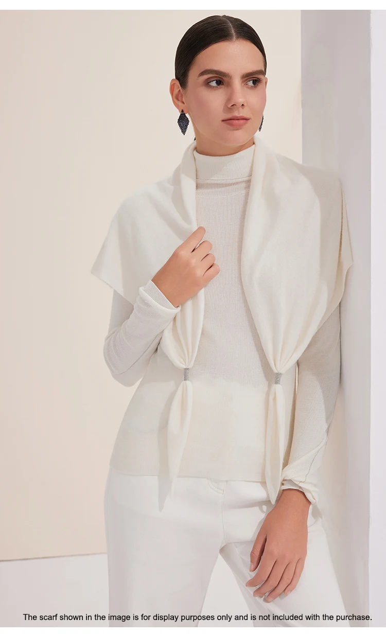 BY3521215 Premium Wollstrickpullover für Damen, eleganter Rollkragenpullover, einfarbig brauner Pullover, schickes, schmales Basic-Top für Bürodamen – Detail 9
