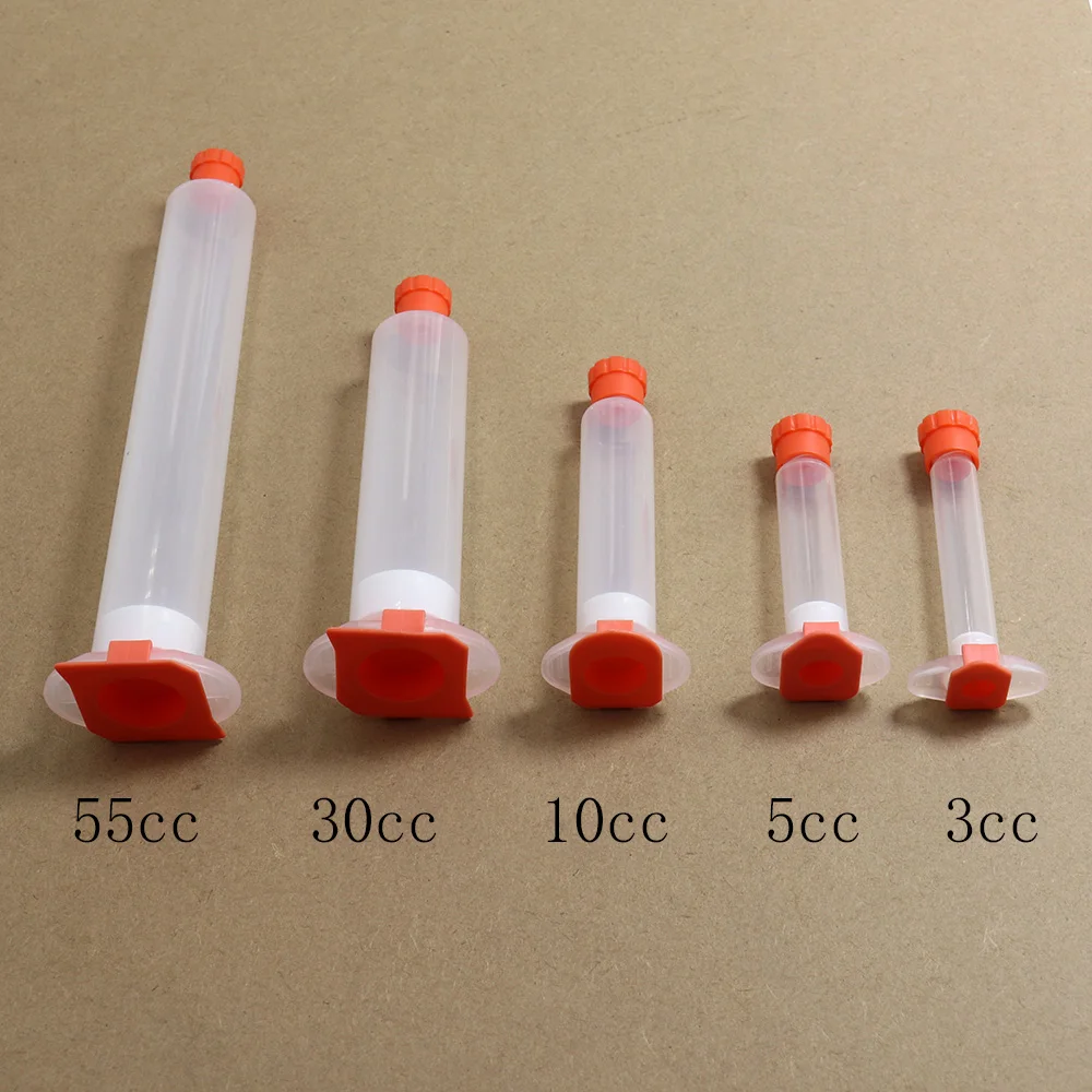 Transparent PP Tube Flux Container USA Type Dispensing Needle Tips Plastic  Syringe Barrel 3CC 5CC 10CC 30CC 50CC Sub-Packing