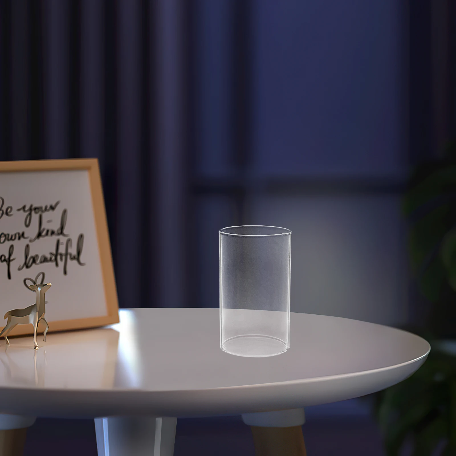 투명 유리 덮개 오픈 플레임 캔들홀더 튜브 쉐이드 실린더 장식용 홀더 필라 캔들용