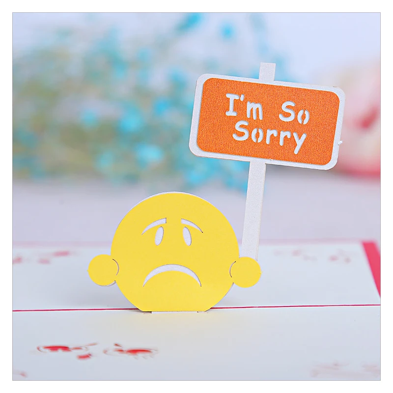 3D  I'm Sorry Pop UpGreeting Card, Thank You Cards, Make An Invitation, Valentine's Day, Anniversary, Birthday Gift, April