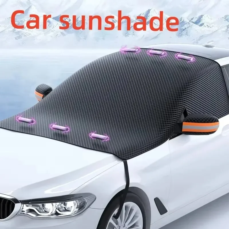 

Car Windshield Snow Cover Foldable Automotive Windshield Sunshades Reflective Windproof Car Windshield Sun Shade With Side