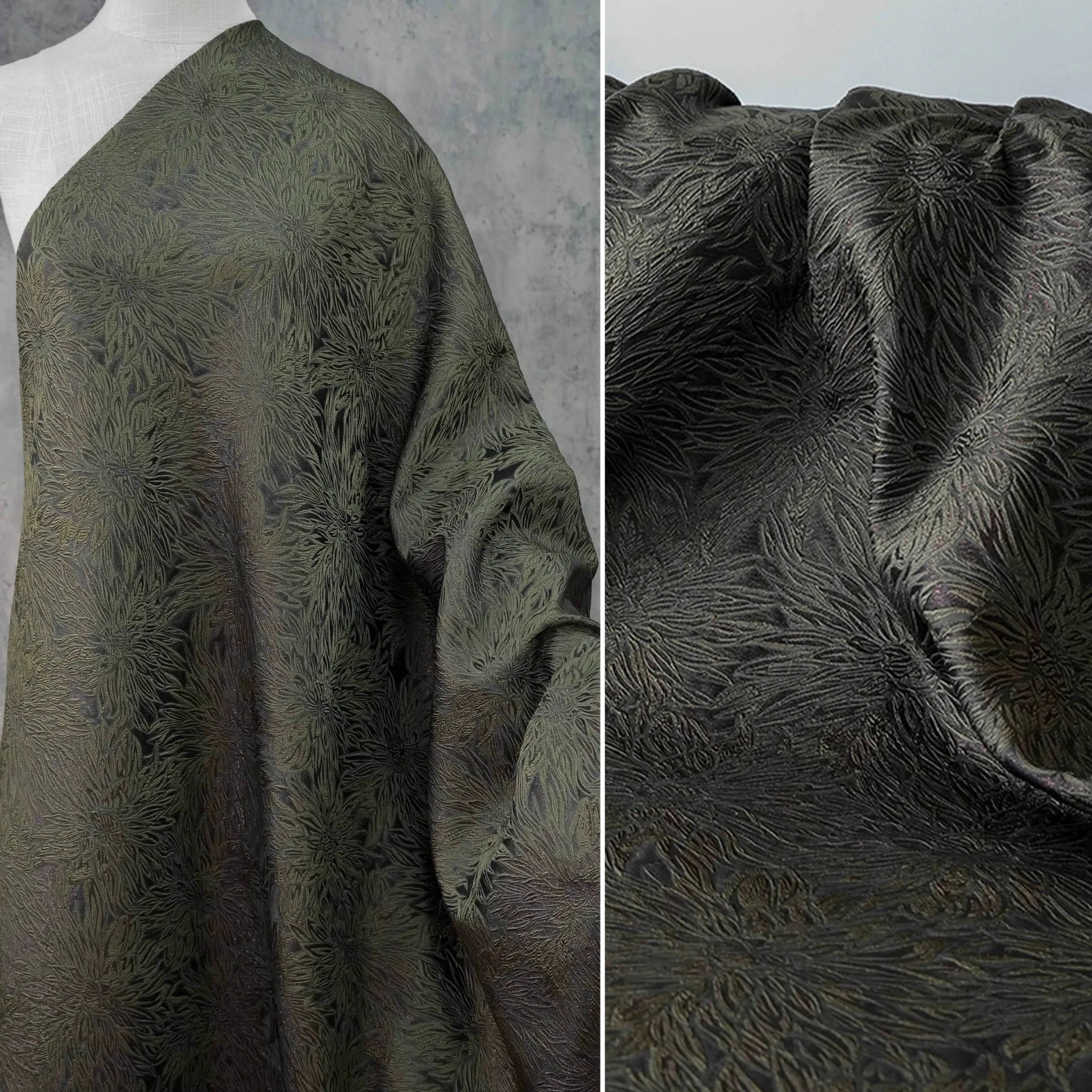 

1 ярд с тиснением золотой проволоки, цветочный цвет, тканые жаккардовые ткани для лоскутного шитья, пальто, верхняя одежда, костюм, дизайнерская ткань для сумок своими руками