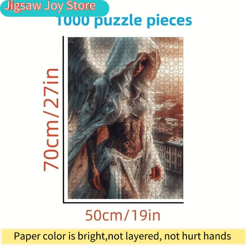 Angel Wing Tattoo Art Puzzle Suitable for - Large Challenge Jigsaw for Adults &, Portable Brain Game, DIY Creative Gift for /