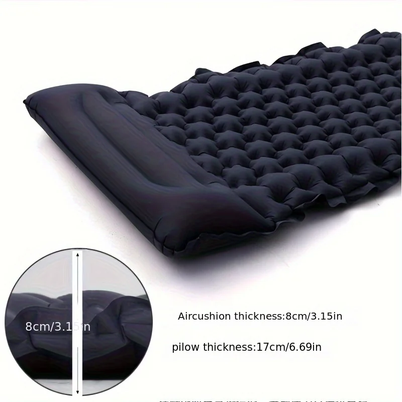 NEW Outdoor Camping Inflatable Mattress Thicken Sleeping Pad with Built-in Pillow & Pump Air Mat for Travel Hiking Climbing