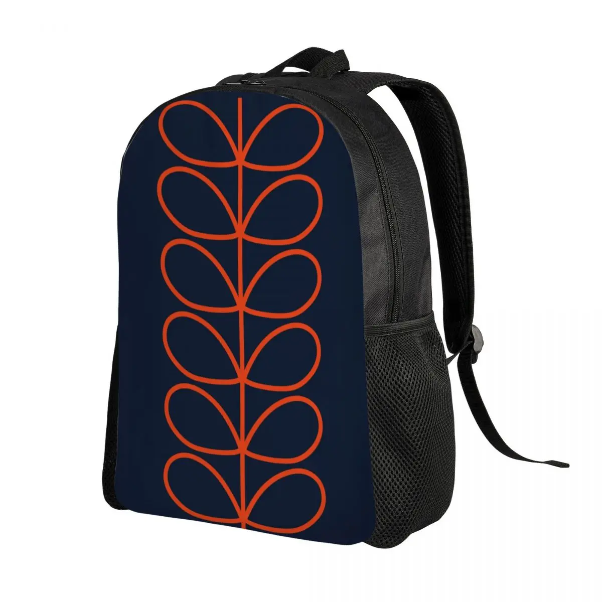 Custom Linear Stem Orange Backpacks for Men Women Waterproof College School Orla Kiely Bag Print Bookbag