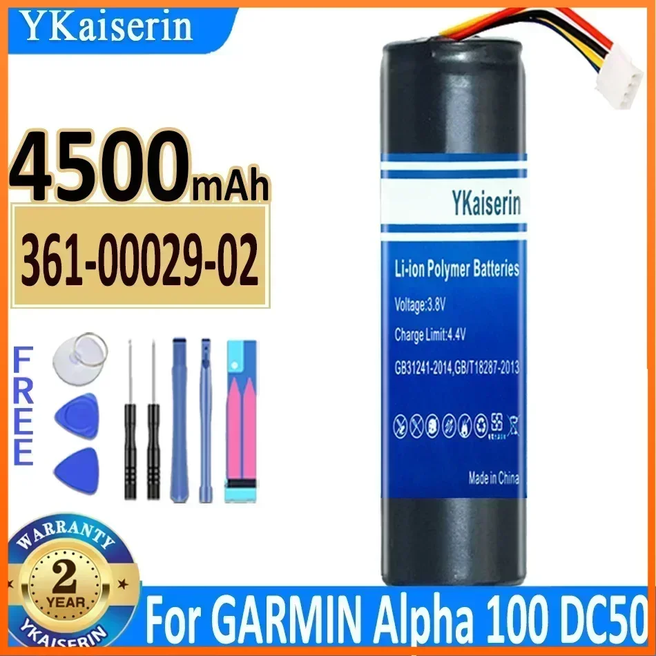 

YKaiserin 361-00029-02 Аккумулятор 4500 мАч для Garmin Alpha 100 DC50 GAA002 GAA003 GAA004 T5 TT10 TT15 Бесплатные инструменты Гарантия