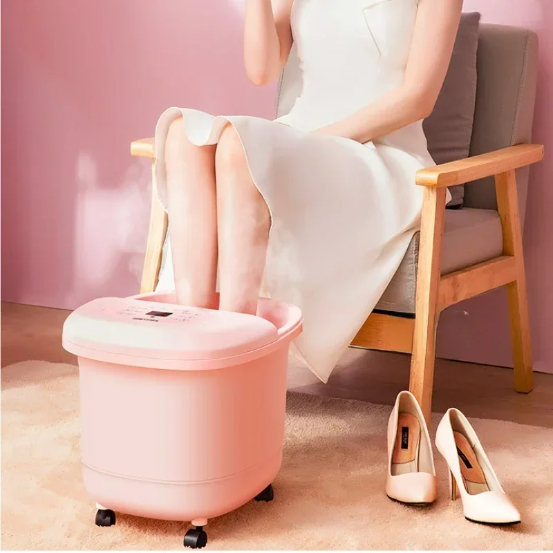 Pink Foot Bath Bucket Automatic Heating Electric Water Separation Bath Foot Constant Temperature Over The Calf Footbath Machine