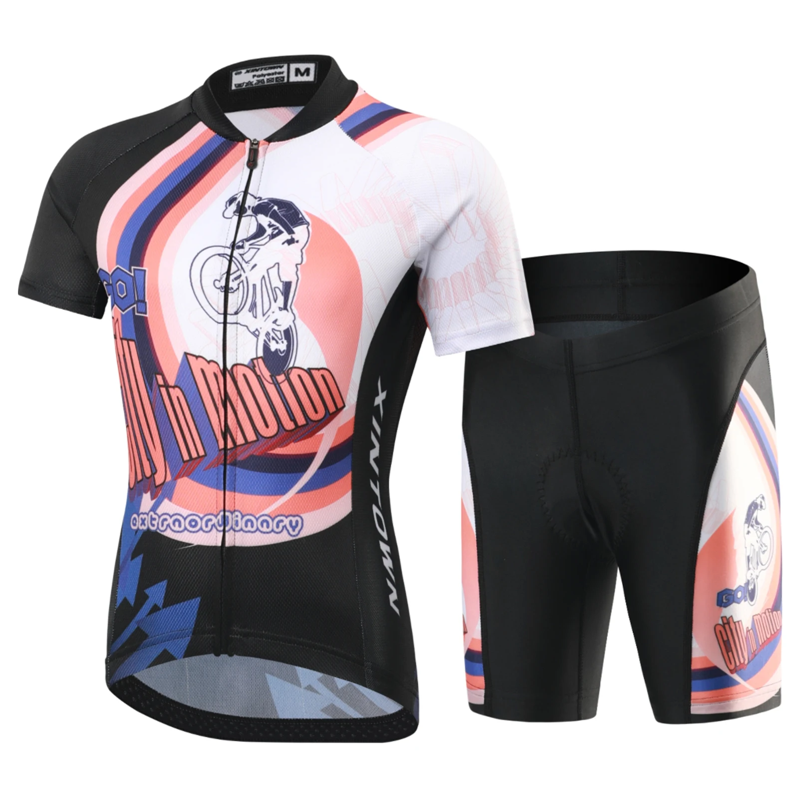 Children's Cycling Jersey Set Short Sleeve Cartoon Print Quick Dry Boys Girls Bike Wear MTB Road Riding Bicycle Tops Shorts Set