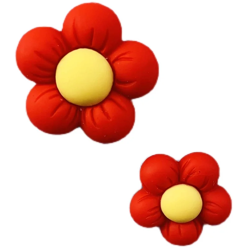 2 Pcs Small Red Flower Push Pin Cute Thumbtack Decoration Flower Thumb Tack Pin Kindergarten Photo Wall Color PushPin Binding