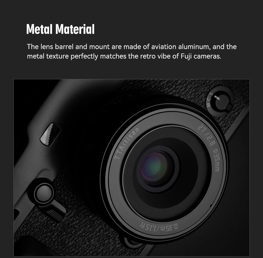 TTARTISAN 27mm F2.8 Autofokus-Kameraobjektiv für Fuji X Fujifilm XF Sony E Nikon Z Mount STM APS-C Eye Perception für XA7 XT100 – Detail 14
