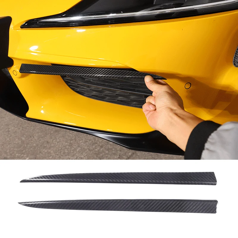 For 2019-2022 Toyota GR Supra A90 Real Carbon Fiber Car Styling Car Front Fog Light Eyebrow Decorative Strip Sticker Auto Parts