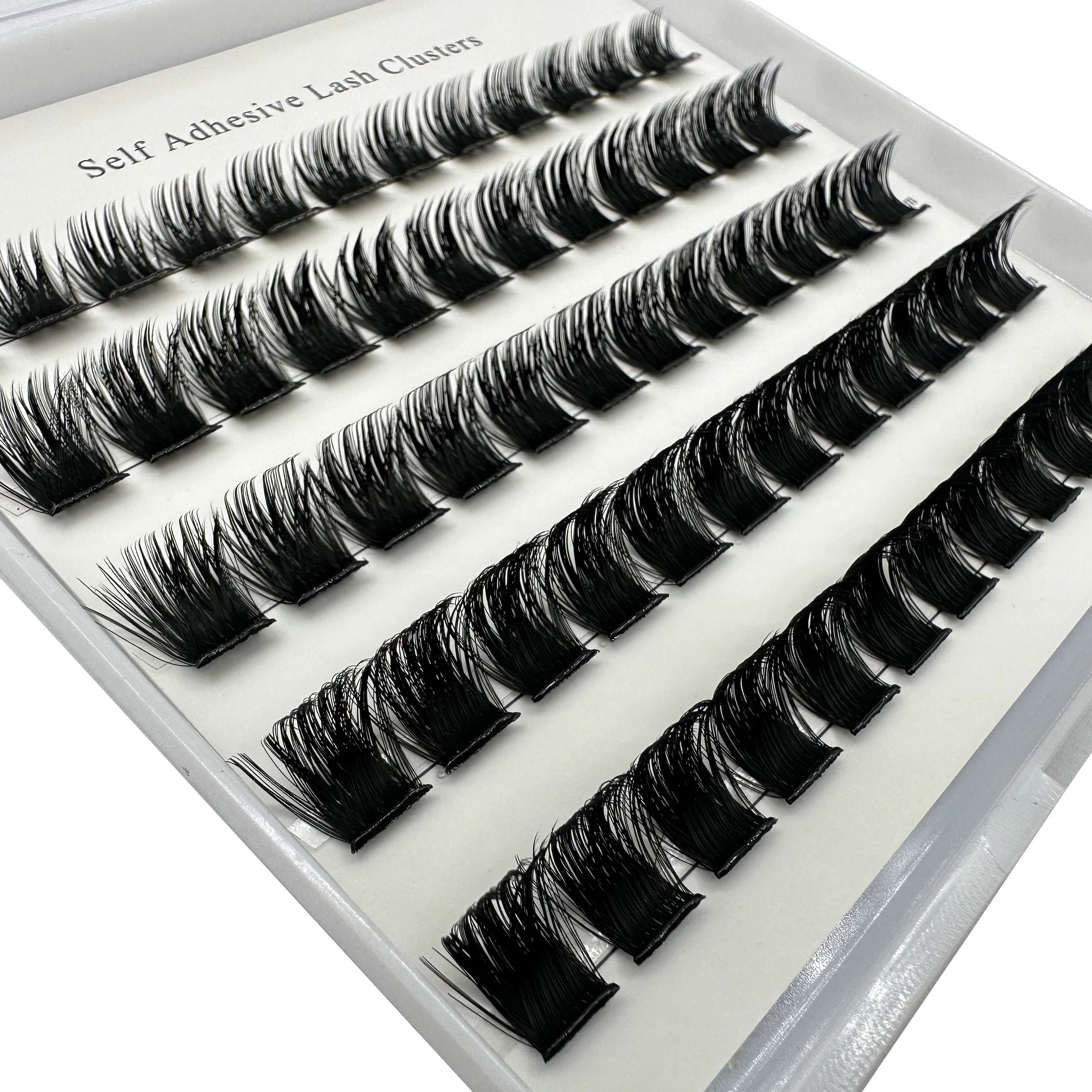 Bänder, Wimpern, selbstklebende Cluster-Wimpern, zum Aufdrücken, kein Kleber erforderlich, vorgebunden, wiederverwendbar, leimlose Verlängerung, wasserfest, privates Logo – Detail 16
