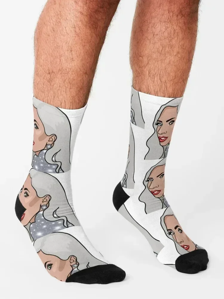 Lady gaga Socks with print kids Non-slip new year Male Socks Women's