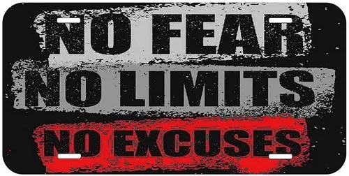No Fear No Limit Grunge Novelty Car Tag Auto License Plate Aluminum