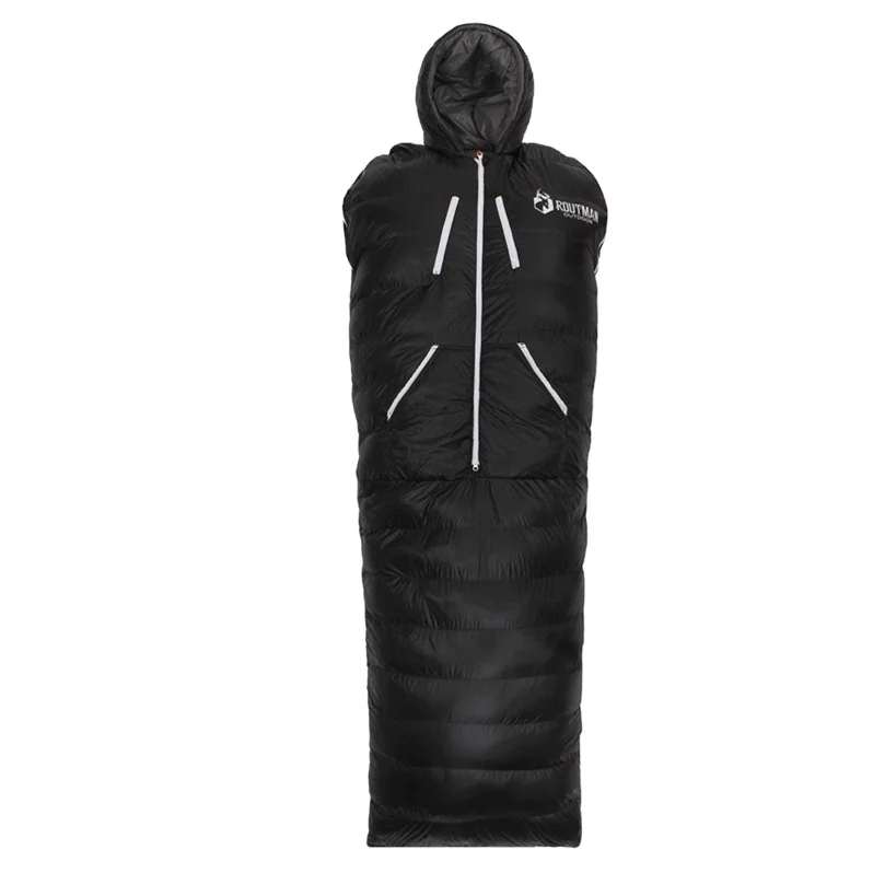 

Wearable Sleeping Bag Polyester Fabric Human Shape Hollow Cotton Filling With Compression Sack Outdoor Camping Indoor